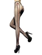 FIORE Dresuri sexy HOSIERY Invito Tights design din plasă tip corset grosime 40 den culoare negru cu roșu mărime 3 (O5010)
