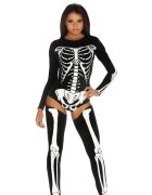 Forplay Costum sexy 2 piese Bad To The Bone pentru jocuri erotice și roleplay model tip schelet alb-negru XS/S