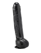 GANGBANGSTER Dildo gros SUMMUM by Broke textură realistă bază cu ventuză pentru fixare diametru 6 cm lungime inserabilă 26 cm negru