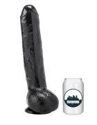 GANGBANGSTER Dildo gros SUMMUM by Broke textură realistă bază cu ventuză pentru fixare diametru 6 cm lungime inserabilă 26 cm negru