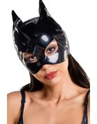 Glossy Mască pisică Wetlook Ann Cat Mask design sexy inspirat de Catwoman pentru jocuri erotice negru mărime universală
