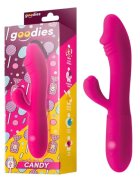 GOODIES Vibrator rabbit Sweetie Pleasures CANDY cu stimulator dublu din silicon premium 10 funcții de vibrație roz fuchsia