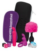Happy Rabbit Set 7 jucării Couple’s Pleasure Kit pentru jocuri erotice cu vibrator bullet și inel pentru penis geantă de călătorie inclusă