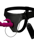 HARNESS ATTRACTION Ham Strap - On - VINCENT cu dubla penetrare cu vibrator rabbit 4 cm si 15 cm