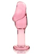 IBIZA Plug anal Nebula Model 06 din sticlă borosilicată lungime inserabilă 11.5 cm diametru 4 cm roz transparent