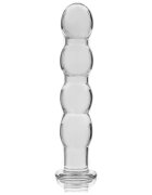 IBIZA Plug anal Nebula Model 10 din sticlă borosilicată lungime inserabilă 15 cm diametru 3 cm transparent