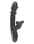 IBIZA Vibrator dublu Oscillating and Biting Vibrator cu stimulator în formă de gură cu funcții de mușcături oscilații și vibrații negru