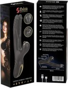 IBIZA Vibrator rabbit dublu Two Dragons din silicon hipoalergenic 10 funcții de vibrație 10 funcții de tapping negru