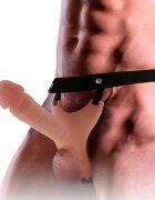 INTENSE Ham Strap-On Hollow Harness cu dildo din silicon design realist ham elastic dildo culoarea pielii 16 cm