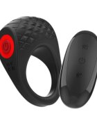 INTENSE Inel vibrator pentru penis Clover control prin telecomandă 10 funcții de vibrație rezistent la apă negru