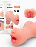INTENSE Masturbator manual Riley Double texturat pentru simulare orală și vaginală realistă culoarea pielii din TPE 19 cm