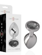 INTENSE Plug anal din Aluminiu cu cristal Negru marimea M