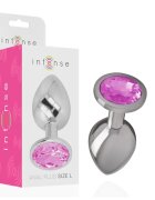 INTENSE Plug anal din Aluminiu cu cristal Roz marimea L