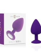 INTENSE Plug anal - Shelki textura matasoasa din silicon mov marime L