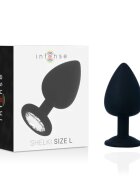 INTENSE Plug anal - Shelki textura matasoasa din silicon negru marime L