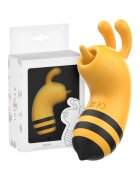 INTENSE Stimulator clitoris MAYA in forma de albinuta cu functii de vibratie si silentioase rezistent la apa IPX7 galben si negru