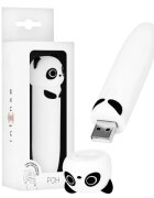 INTENSE Stimulator clitoris Poh Panda Vibrating Bullet în formă de ursuleț panda 8 funcții de vibrație alb cu negru