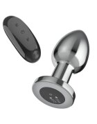 INTENSE Vibrator anal Vibrating Anal Plug L control prin telecomandă 10 funcții de vibrație lungime 10.1 cm argintiu