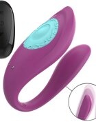 INTENSE Vibrator dublu ANNIE pentru stimularea clitorisului și punctului G control prin telecomandă 10 funcții de vibrație mov