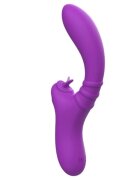 INTENSE Vibrator dublu HARRY cu funcție de simulare sex oral 20 funcții de vibrație design curbat pentru stimularea punctului G mov