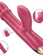 INTENSE Vibrator multifuncțional CHLOE 10 funcții de vibrație 7 funcții de pulsații 10 funcții de mișcare internă roșu