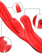 INTENSE Vibrator multifuncțional KAROL 3 funcții de penetrare automată 10 funcții de oscilare 7 funcții de aspirare roșu