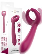 INTENSE Vibrator pentru cupluri Rowan cu 10 funcții de vibrație din silicon moale rezistent la apă culoare roz închis