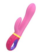 INTENSE Vibrator rabbit DAPHNE pentru stimularea clitorisului și punctului G 9 funcții de vibrație lungime inserabilă 12.7 cm roz