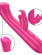 INTENSE Vibrator rabbit JULIETA din silicon premium pentru stimularea clitorisului și punctului G 10 funcții de vibrație culoarea roz