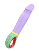 INTENSE Vibrator VELMA din silicon de înaltă calitate 9 funcții de vibrație rezistent la apă IPX7 lungime inserabilă 12.6 cm mov cu verde