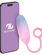 INTOYOU Ou vibrator APP -Double Layer pentru stimularea sexuală feminină control prin aplicație 10 funcții de vibrație 19.5 cm albastru/roz