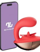 INTOYOU Vibrator APP - Rondy pentru stimulare interna si clitoridiana cu 10 functii de vibratie control prin aplicatie 8.8 cm x 3.5 cm rosu