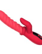 INTOYOU Vibrator dublu Tingly cu stimulator în formă de deget control prin aplicație 9 funcții de mișcare ritmică din silicon roșu
