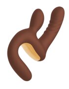 INTOYOU Vibrator rabbit Mocca design ergonomic 10 funcții de vibrație 10 moduri de mișcare sus-jos rezistent la apă maro 17.5 cm
