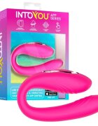 INTOYOU Vibrator stimulator APP - Couple 360º control prin aplicatie 10 fuctii de vibrare 13 cm roz