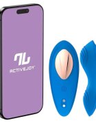 INTOYOU Vibrator Stimulator APP - Panty pentru stimularea clitorisului controlat prin aplicatie 10 functii de vibratie lungime 8.4 cm albastru