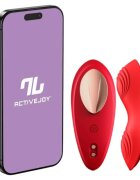 INTOYOU Vibrator Stimulator APP - Panty pentru stimularea clitorisului controlat prin aplicatie 10 functii de vibratie lungime 8.4 cm rosu