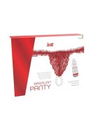 INTT Brazilian Panty Red cu inel de Perle stimulatoare și Lubrifiant cu aromă de căpșuni 50ml
