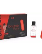 INTT Set Vibrant Double Fun cu Vibrator tip Bullet și lubrifiant cu aromă de căpșuni 50ml