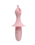 INTY TOYS Stimulator clitoris TULIP din silicon lichid cu 10 funcții de vibrații ultra-puternice rezistent la apă IPX5 15.9 cm roz