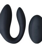 INTY TOYS Vibrator dublu SWITCH pentru cupluri control prin telecomandă 12 funcții de vibrații ultra-puternice silențios negru