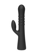 INTY TOYS Vibrator rabbit WAVE cu funcție de umflare 10 funcții de vibrații ultra-puternice rezistent la apă IPX7 23.5 cm negru