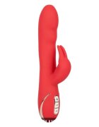 JACK RABBIT Vibrator cu stimulator Heated Silicone Ultra-Soft Rabbit cu funcție de încălzire 14 funcții de vibrație roșu