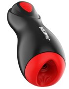 JAMYJOB Masturbator automat Core-X cu 5 funcții de aspirație 5 funcții de vibrație rezistent la apă negru cu roșu