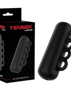 JAMYJOB Masturbator manual Tensek Lux 5 cu mâner tip rozetă texturat pentru stimulare intensă din TPE Ultraskyn negru
