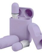 JIMMYJANE Set stimulatoare pentru clitoris Hello Touch Pro control prin telecomandă 2 x 10 funcții de vibrație cu huse pentru deget mov