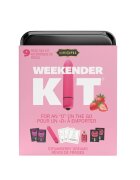 KAMASUTRA Set Weekender Kit Strawberry Dreams cu vibrator bullet ulei de masaj cărți de joc cu poziții sexuale și lubrifiant (căpșuni)