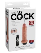 KING COCK Dildo cu funcție de ejaculare 6” Squirting Cock ultra-realist culoarea pielii 15 cm