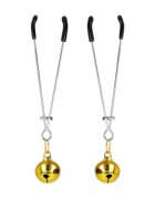KINK Clipsuri pentru sani - Thin Bell Nipple Clamps din metal auriu 7 cm