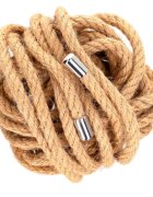 KINK Frânghie Hemp Rope with Metal Head pentru jocuri erotice BDSM din cânepă lungime 5 metri crem